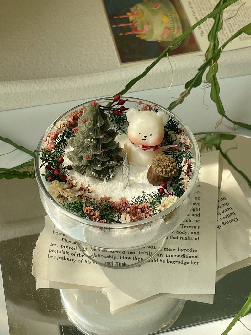 【體驗】聖誕蠟燭課程 聖誕小熊容器蠟 - 蠟燭/香氛/調香 - 蠟