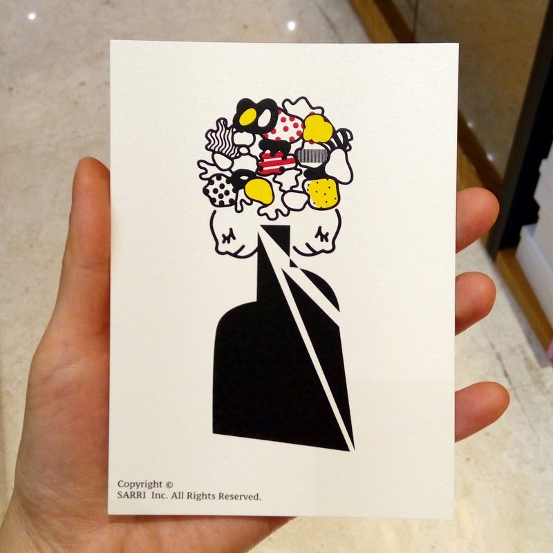 "Vase" postcard birthday card design coloring illustration card this card universal card art fine modern lover love special interesting strange weird lovely taiwan yellow fun funny eye-catching tide art sequins flash cool different famous local f