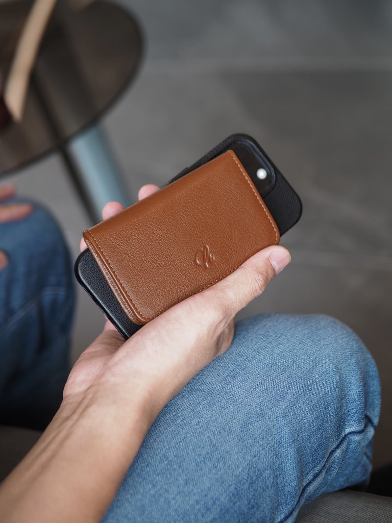 Classic card (Dark Tan), Name card case, card case, cow leather, wallet, brown - 零錢包/小錢包 - 真皮 咖啡色