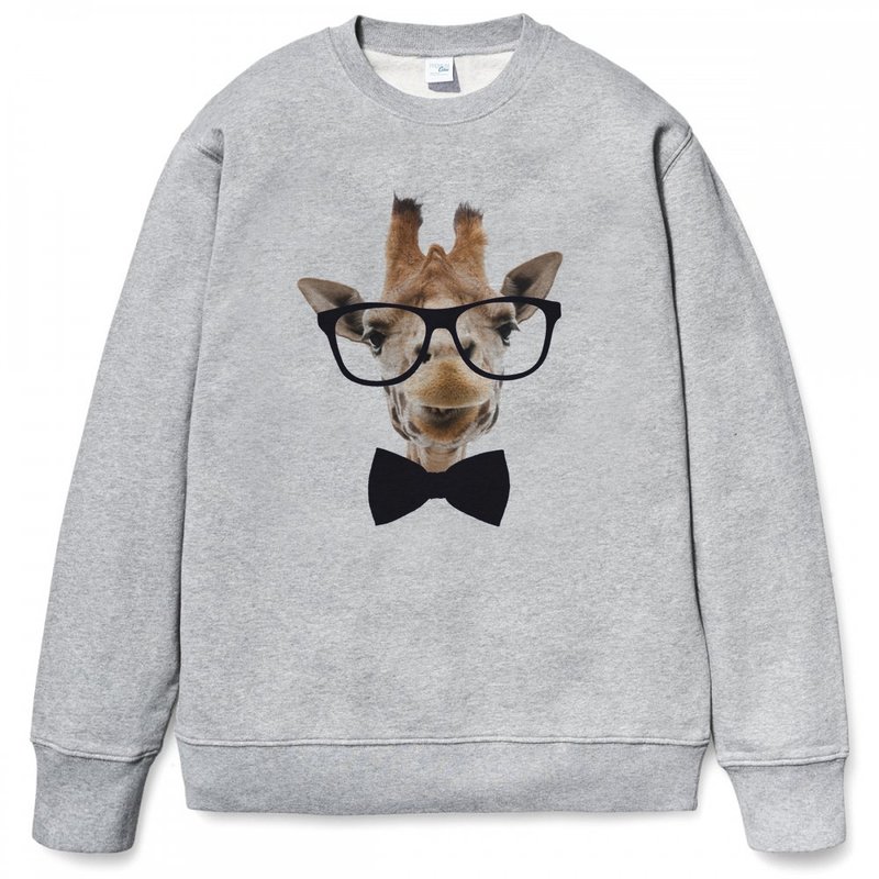 Giraffe-Bow Tie University T-bristle gray giraffe tie glasses beard animal Wen-ching art design trendy text fashion