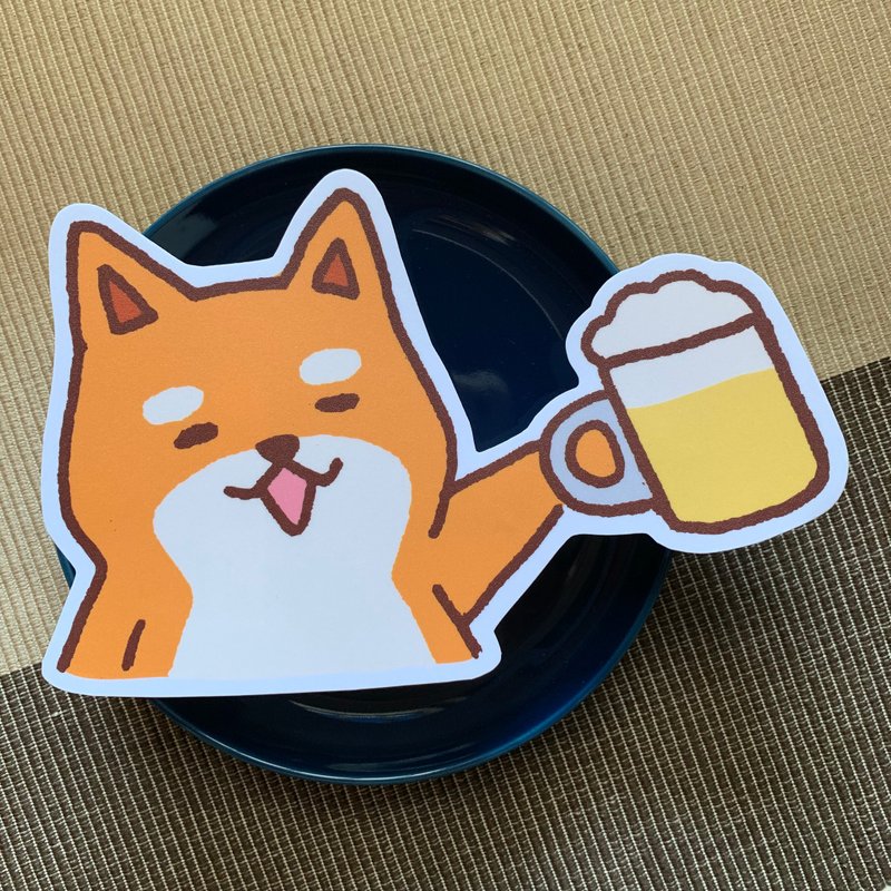 Shiba Inu daily dry cup large waterproof sticker SL0010