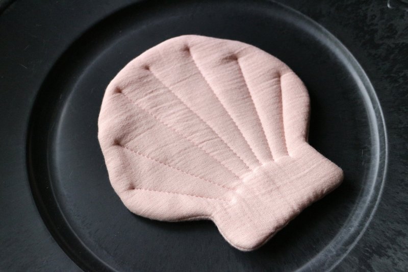 貝殼置物墊 杯墊 / 粉 - 杯墊 - 棉.麻 粉紅色