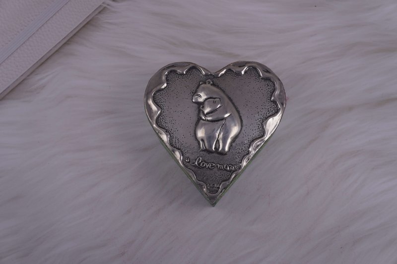 錫雕北極熊+蝶谷巴特心型珠寶盒 - 居家收納/收納盒/儲物盒 - 其他材質 透明