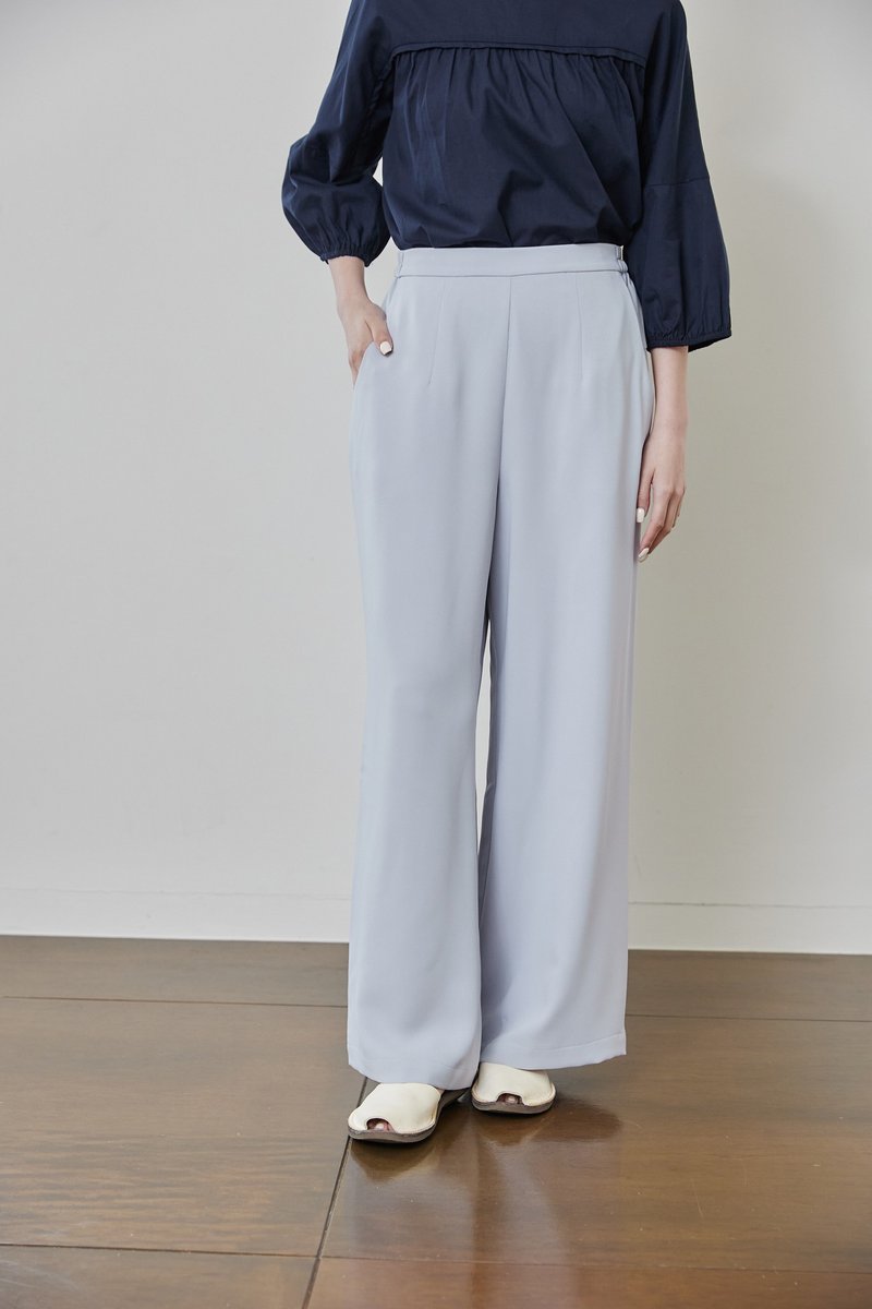 PINKOI ONLY 慢生活軟褲-晨時 - 女長褲 - 聚酯纖維 藍色