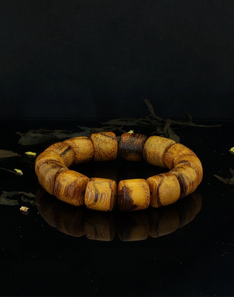 印尼檀香桶型木珠 15mm 手鍊 - 手鍊/手環 - 木頭