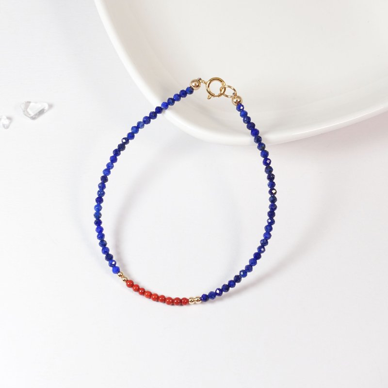 12月誕生石青金石 × 瑪瑙 l 平安守護 × 開啟好運 14KGF手鍊 - 手鍊/手環 - 水晶 多色