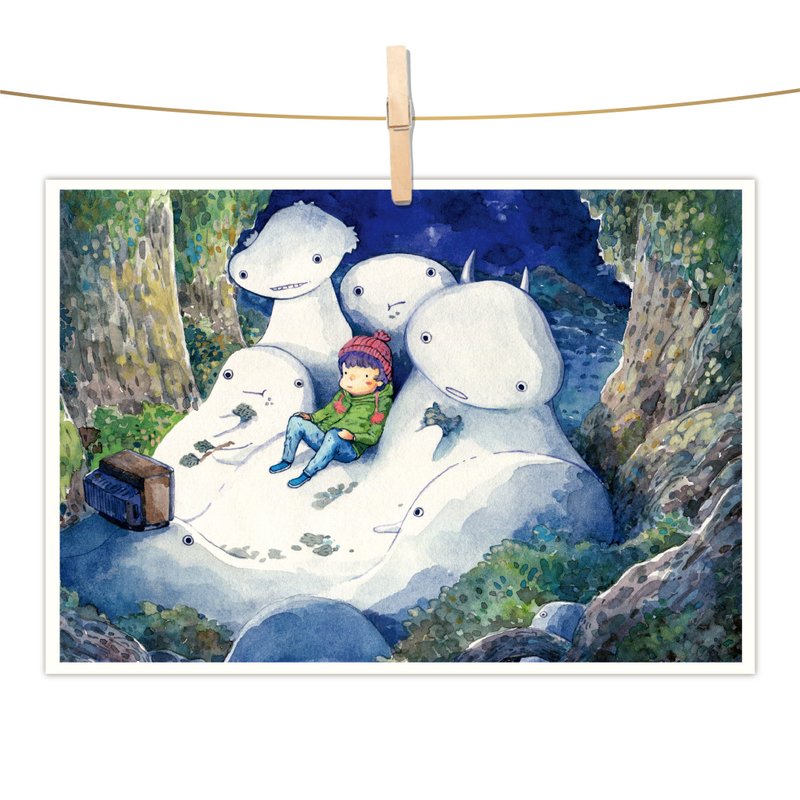 Afu watercolor illustration postcard - a festival for one person