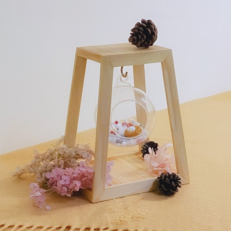[Preorder] Suspended Healing Glass Ball Wooden Display Stand Glass