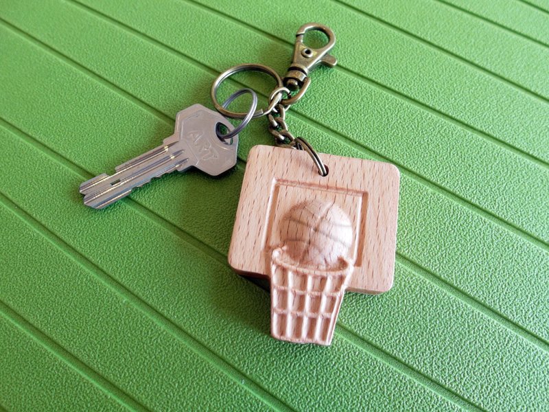 台灣加油 籃球原木鑰匙圈 - 客製化刻字 -【運動系列】 - 鑰匙圈/鑰匙包 - 木頭 咖啡色
