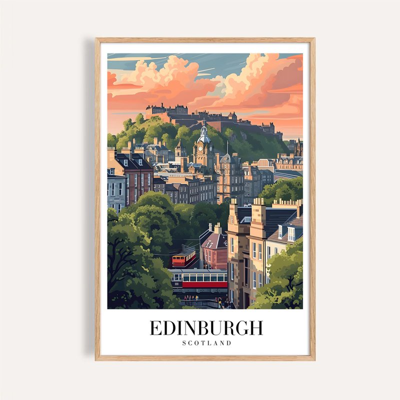 愛丁堡 暮色古城 Edinburgh / 城市景觀插畫海報 掛畫 - 海報/掛畫/掛布 - 紙