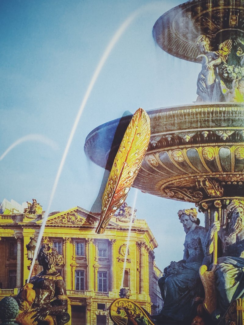 木刻手繪墜飾 - 羽毛 - 其他 - 木頭 黃色