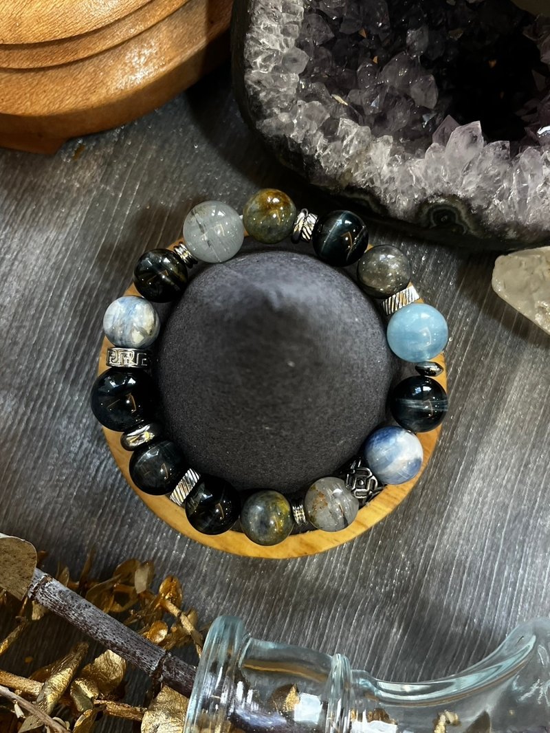 客製化水晶礦石手鏈  深海之心  專注與覺察水晶手鍊 - 手鍊/手環 - 水晶
