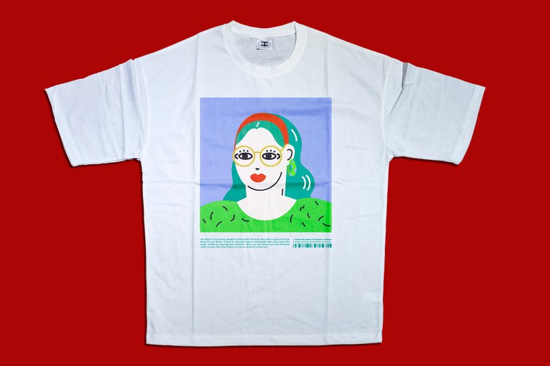Drop-shoulder five-point sleeve T-shirt-Jennifer-pure white-A Jun Bzi design