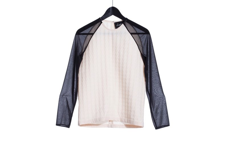 16 autumn and winter sale 16AW three-dimensional textured Houndstones Granville sleeve shirt contrast color sleeves