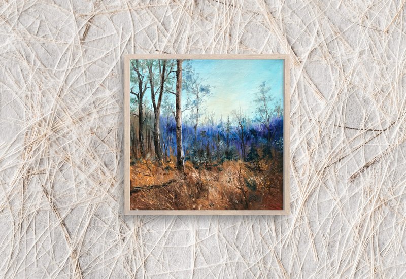 風景原創油畫森林畫 - 海報/掛畫/掛布 - 其他材質 橘色