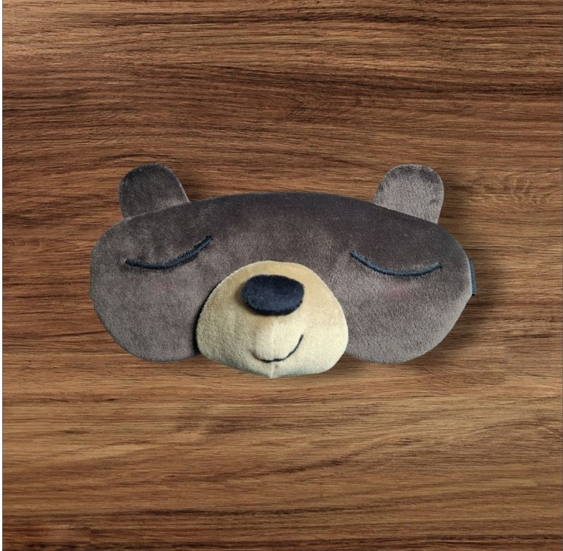 Bucute【布朗熊熊眼罩】Q萌/親膚/遮光學生上班族質感 - 眼罩 - 聚酯纖維 咖啡色