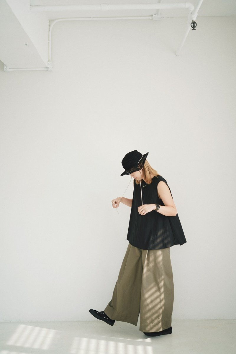 直筒褲-啡綠 - 男長褲/休閒褲 - 棉.麻