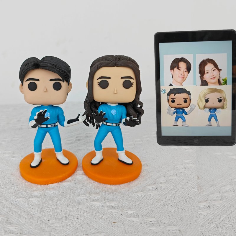 客製化 Funko Pop 自畫像 肖像畫 公仔 娃娃 情侶夫妻 周年 16 - 公仔/玩偶 - 黏土 多色