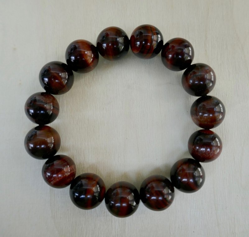 BR0377-Natural Gem Bracelet-Own Design & Manufacture-Red Tiger Eye