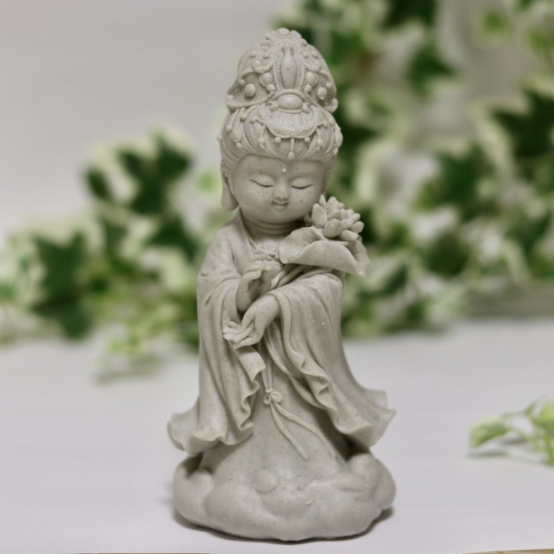 彈性水泥 大勢至菩薩 清水模擺飾 軟水泥家飾 水泥公仔 居家擺飾 - 公仔/玩偶 - 其他材質 銀色