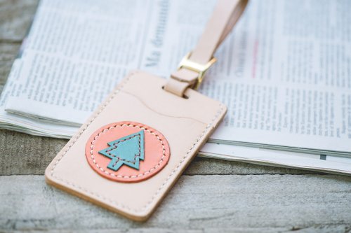 Vegetable tanned hand-stitched ID card set Christmas tree version (youyou card/card/luggage tag)