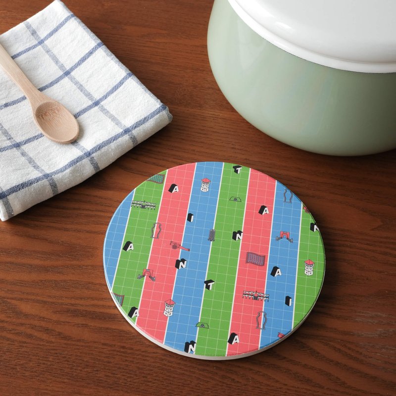 【錦源興】茄芷袋陶瓷防滑鍋墊 l 隔熱墊 止滑墊 圓形鍋墊 禮物 - 桌布/桌巾/餐墊 - 陶 白色