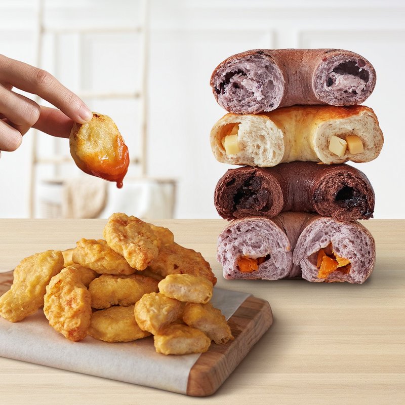 【原味時代】團購冠軍組(輕卡厚雞塊4包+綜合貝果10入) - 其他 - 新鮮食材 咖啡色