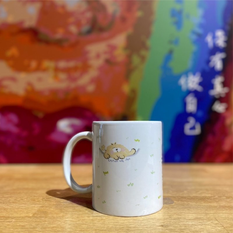 【馬克杯&陶瓷杯墊組】天地之間 - 其他杯子 - 瓷 白色