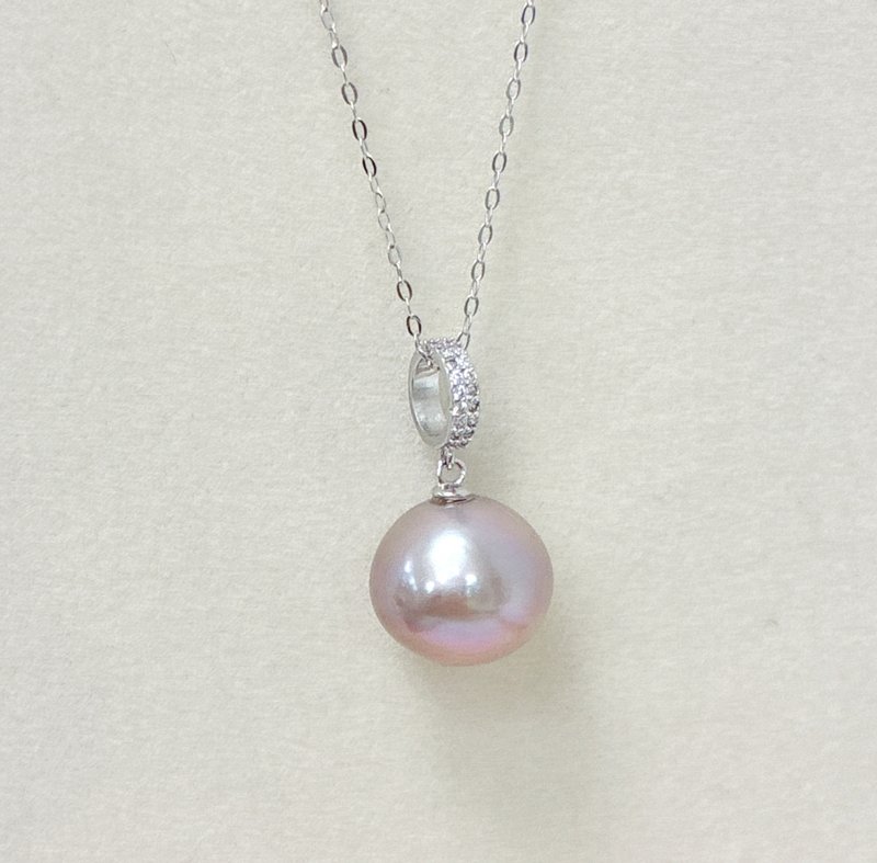 Edith & Jaz • 淡水珍珠純銀鋯石吊墜(B) - 吊飾/掛飾 - 珍珠 粉紅色