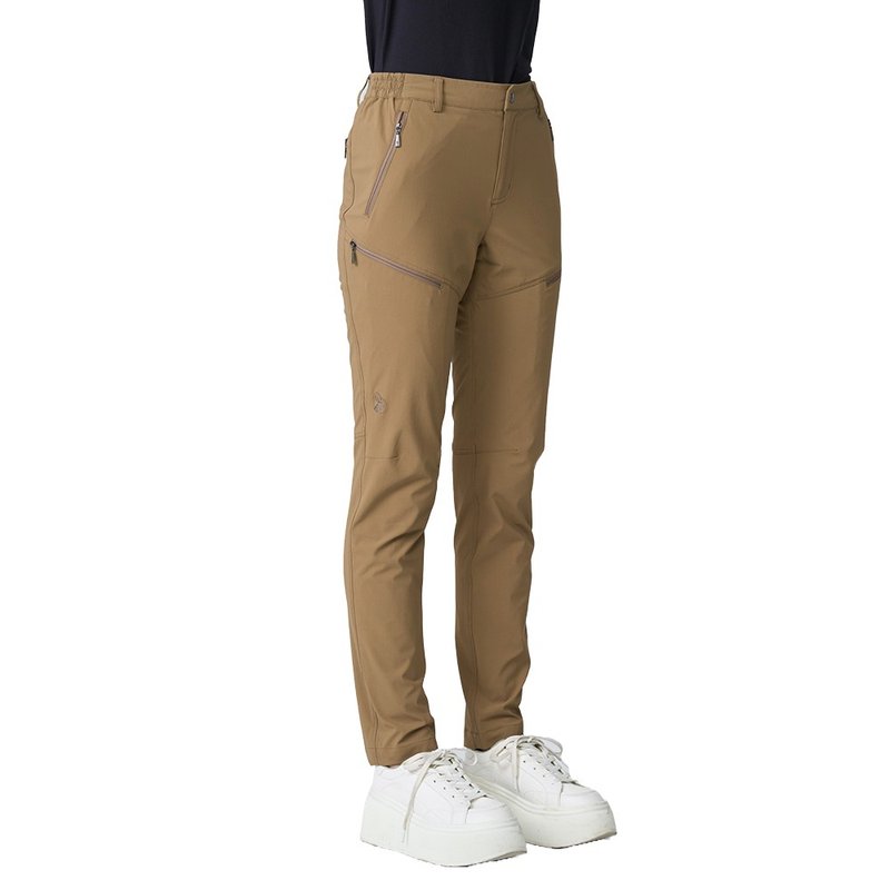 【Wildland 荒野】四彈ZIP袋耐磨潑水機能褲 女 0B12307-163 沙色 - 女長褲 - 聚酯纖維 卡其色