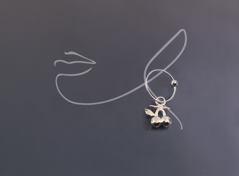 Cherry 925 Silver Single Earrings