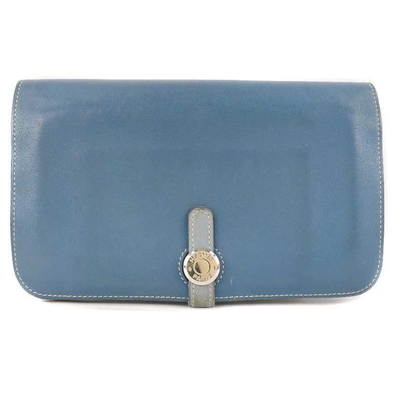 【日本直送】エルメス HERMES ドゴン 長財布 カーフ 青  ユニセックス【中古】 - 錢包/皮夾/長短夾 - 真皮 藍色