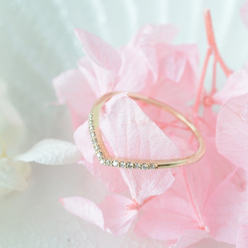 18K金 鑽石戒指 日本製造 - 戒指 - 寶石