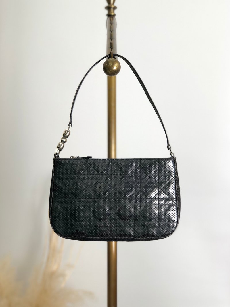 【 日本直送 名牌中古包 】Christian Dior マリスパール ショルダーバッグ ブラック カナージュ PVC ミニバッグ vintage p5ui7r - 側背包/斜背包 - 防水材質 黑色