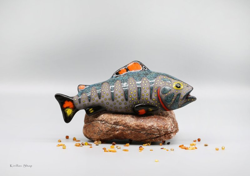 Handmade Ceramic Wall Fish – Unique Artisan Wall Decor - 壁貼/牆壁裝飾 - 黏土 綠色