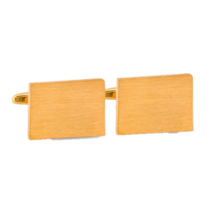 Rectangle Brushed Matte Cufflinks - 袖扣 - 銅/黃銅 橘色