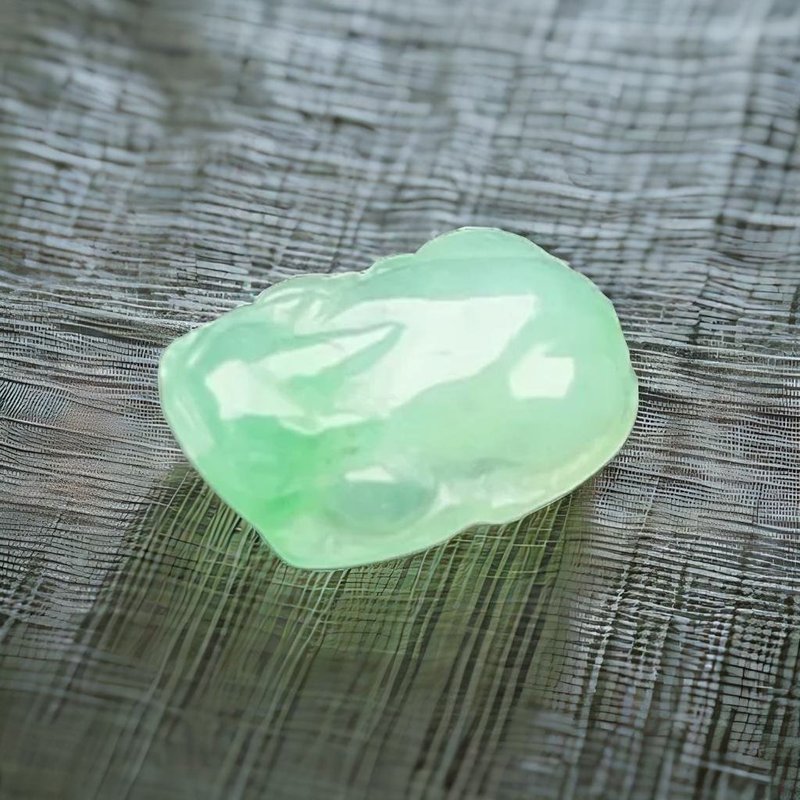 冰綠翡翠貔貅戒面裸石 | 天然緬甸玉翡翠A貨 | 送禮 - 其他 - 玉石 綠色