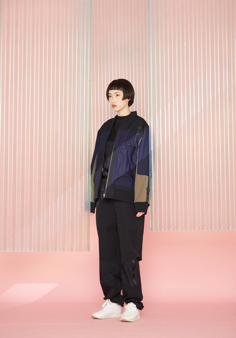 安心飛行鋪棉夾克 - 黑 - 帽T/大學T - 棉.麻 黑色