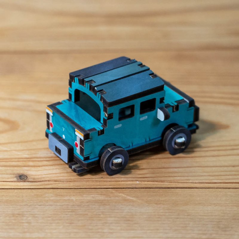 【DIY手作】迷你拼拼車 經典金龜車 創意手作 特色玩具 - 木工/竹藝/紙雕 - 木頭 藍色