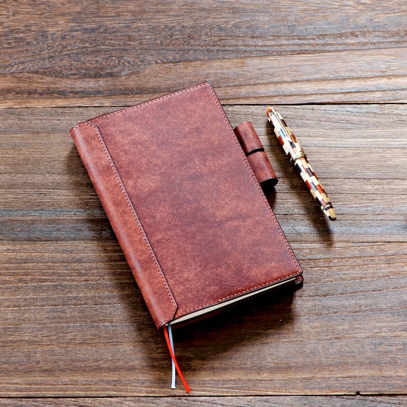 Jibun Notebook A5 Slim Leather Cover with Pen Holder 設計館 leather