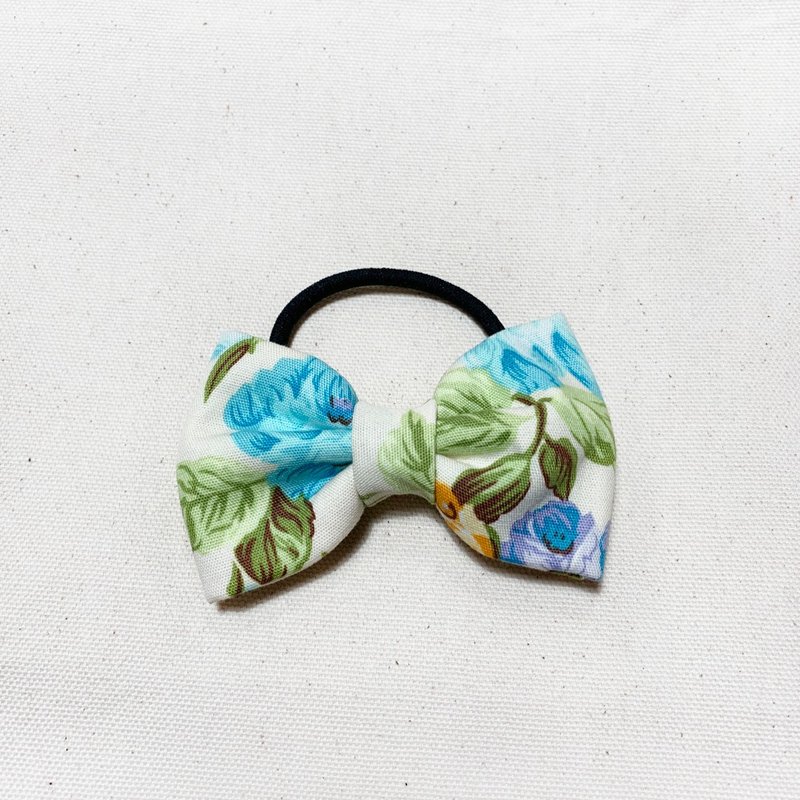 European blue flower bow hair accessory hair ring
