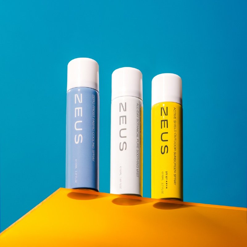 戶外噴霧組合【保濕舒緩70ml+衣物酷涼50ml+涼感防曬70ml】 - 臉部/身體防曬 - 鋁合金 多色