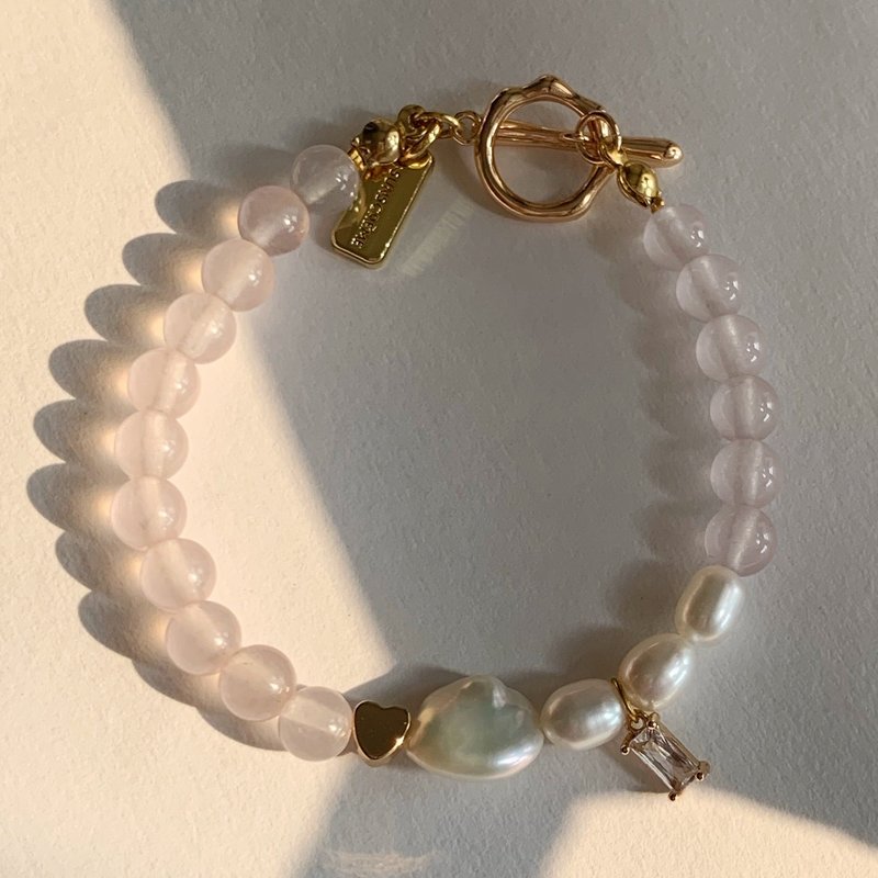 LOVE & ATTRACTION BRACELET: ROSE QUARTZ - 手鍊/手環 - 石頭
