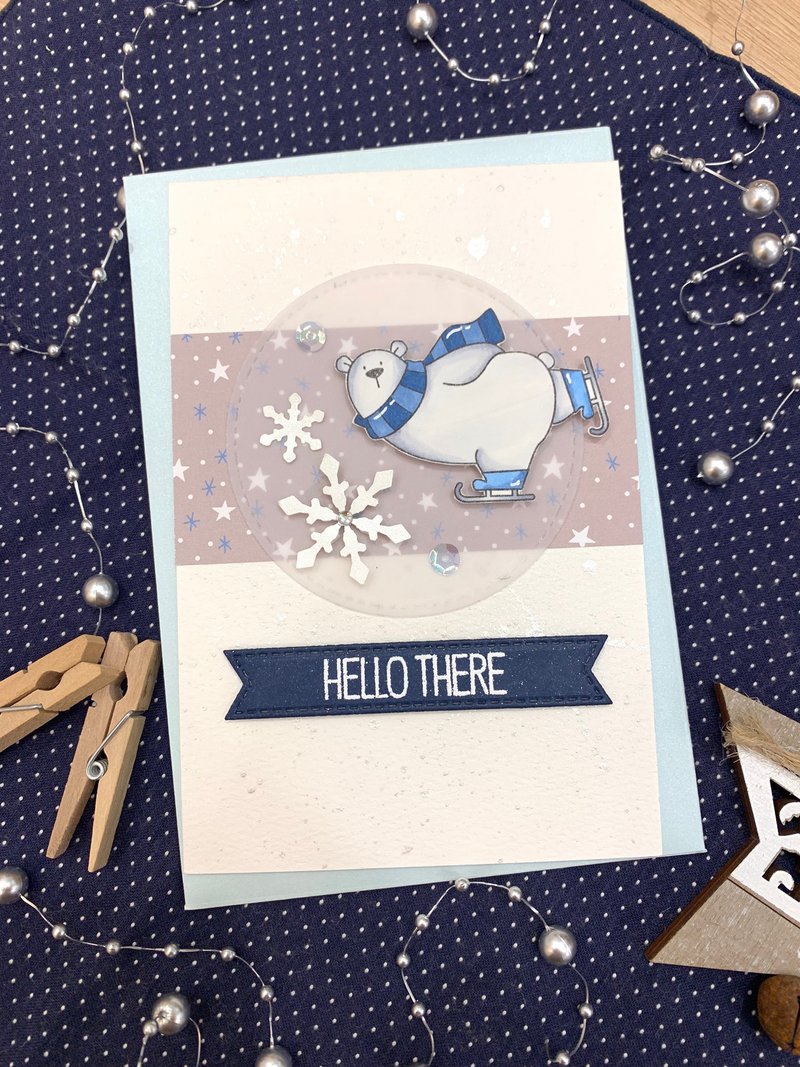 可愛北極熊心意卡片_Hello there - 卡片/明信片 - 紙 白色