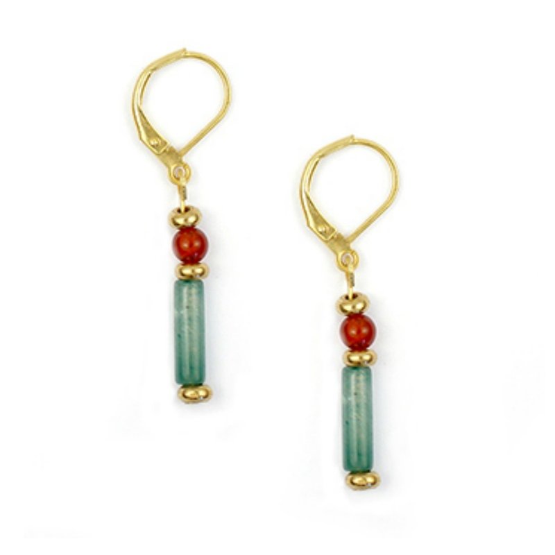 Ancient Egyptian agate Dongling jade earrings