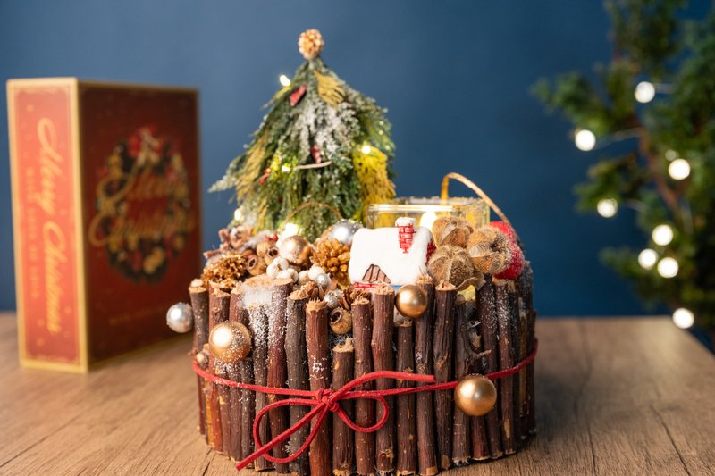 【聖誕裝飾x交換禮物】 森林裡的聖誕屋 - 乾燥花/永生花 - 植物.花 咖啡色