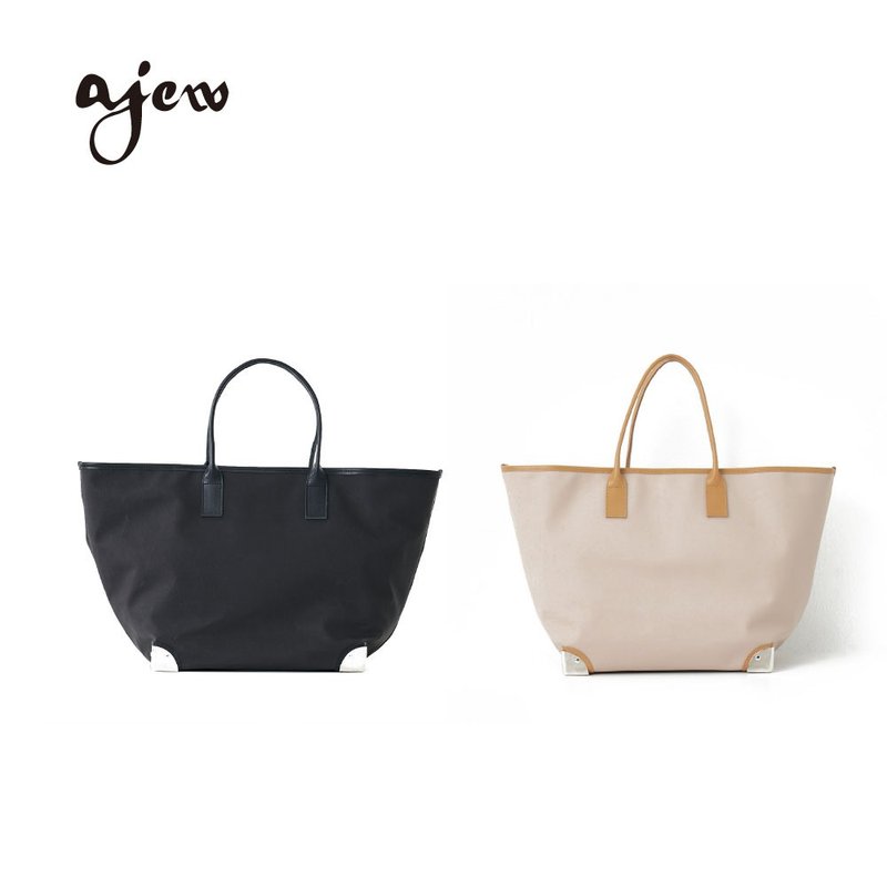 ajew 仿皮革Corner Cube包(big) - 手提包/手提袋 - 人造皮革 黑色