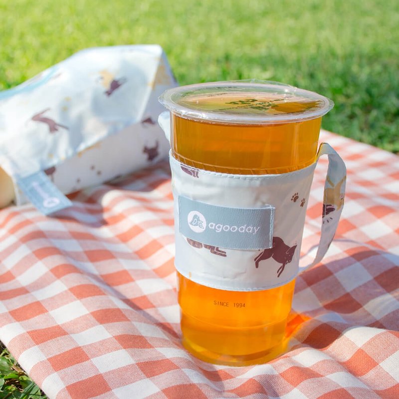 好日子 | 兩用飲料杯套 - 相信動物 - 飲料提袋/杯套 - 聚酯纖維 藍色