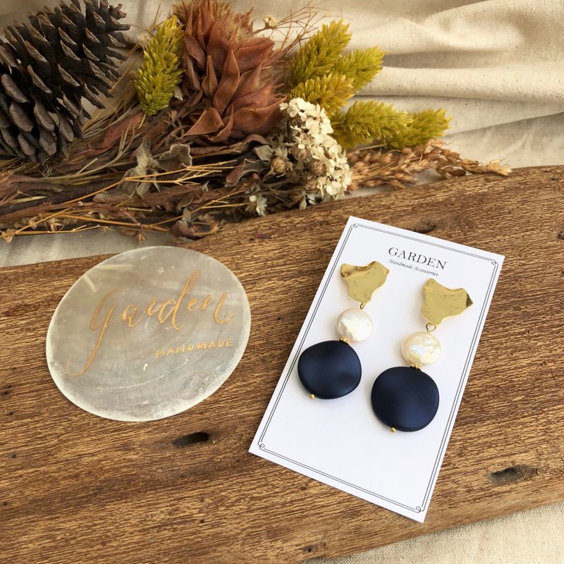 Blue Silk Baroque Pearl Earrings