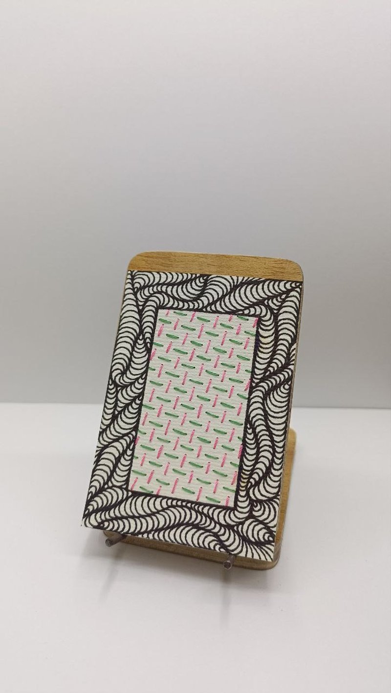 Handmade Sashiko Embroidery Greeting Card – Japanese Inspired - 卡片/明信片 - 紙 多色